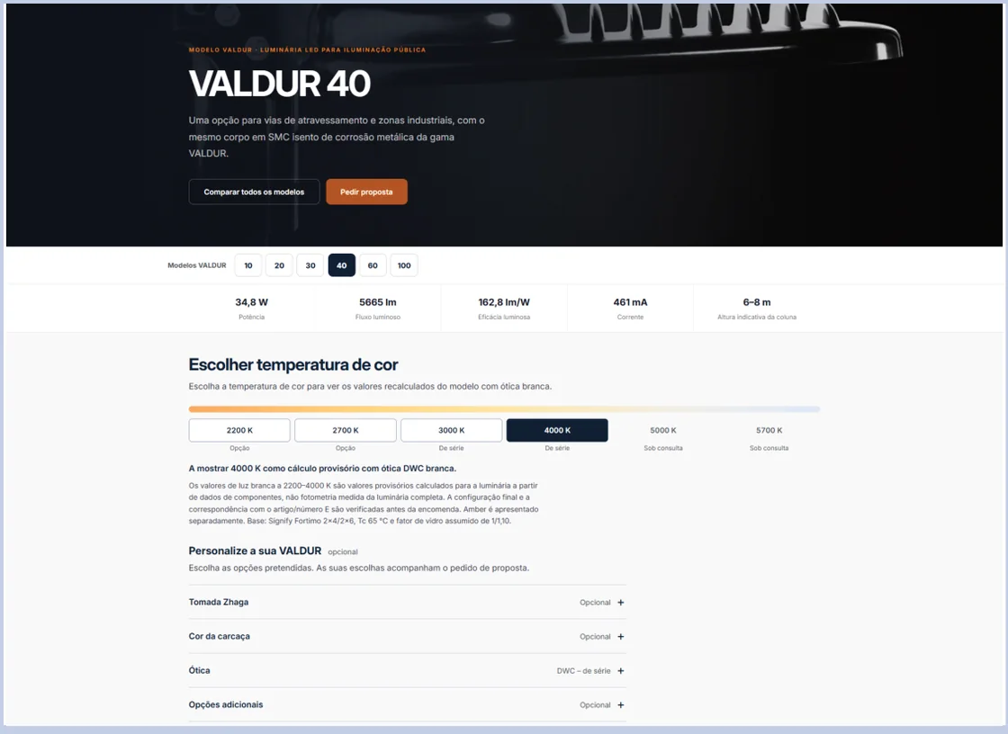 VALDUR — Configurador VALDUR online
